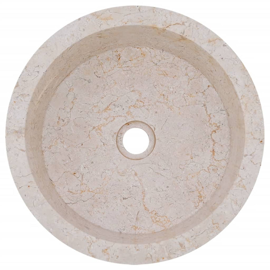 Gootsteen Ø40X15 Cm Marmer Kleurig Crème