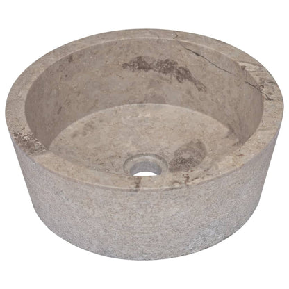 Gootsteen Ø40x15 cm marmer grijs Grijs