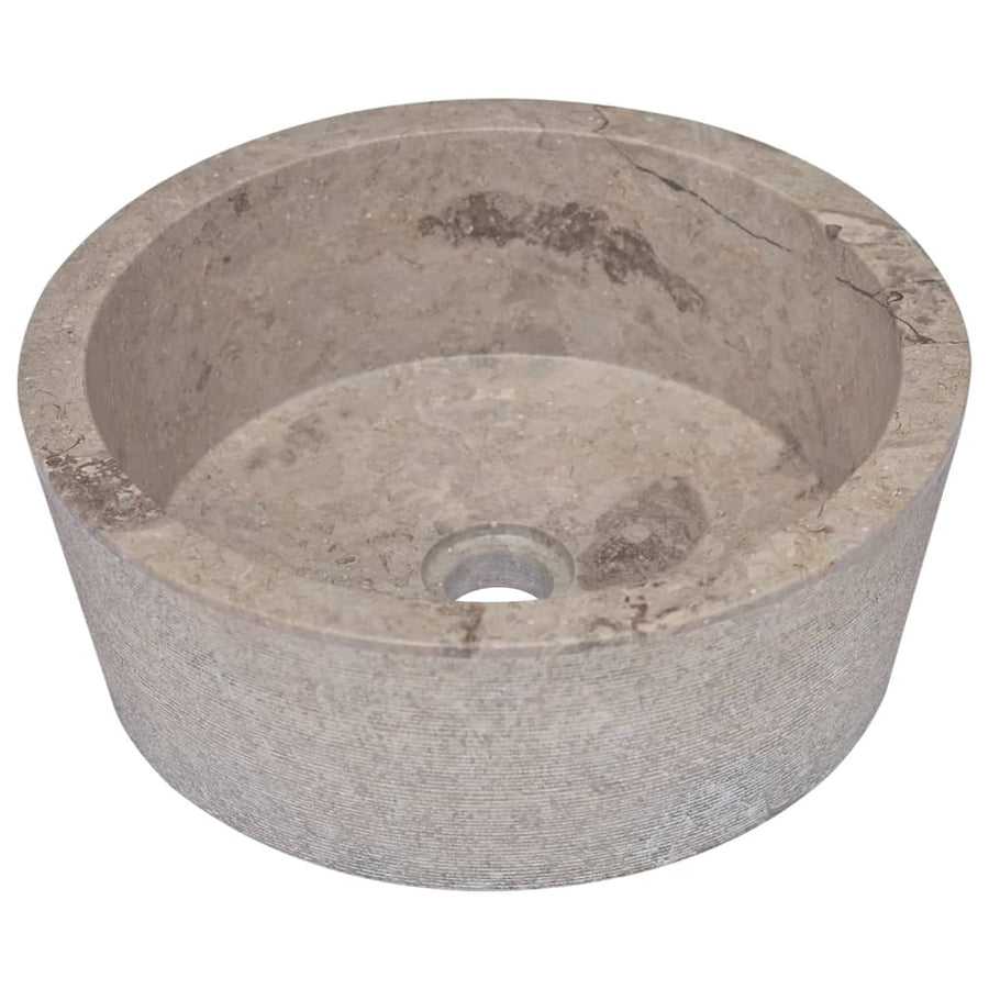 Gootsteen Ø40x15 cm marmer grijs Grijs