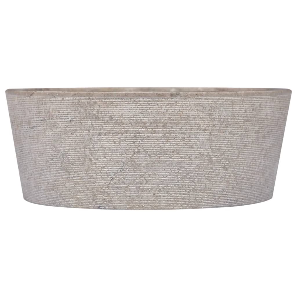 Gootsteen Ø40x15 cm marmer grijs Grijs