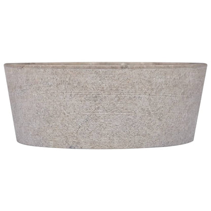 Gootsteen Ø40x15 cm marmer grijs Grijs