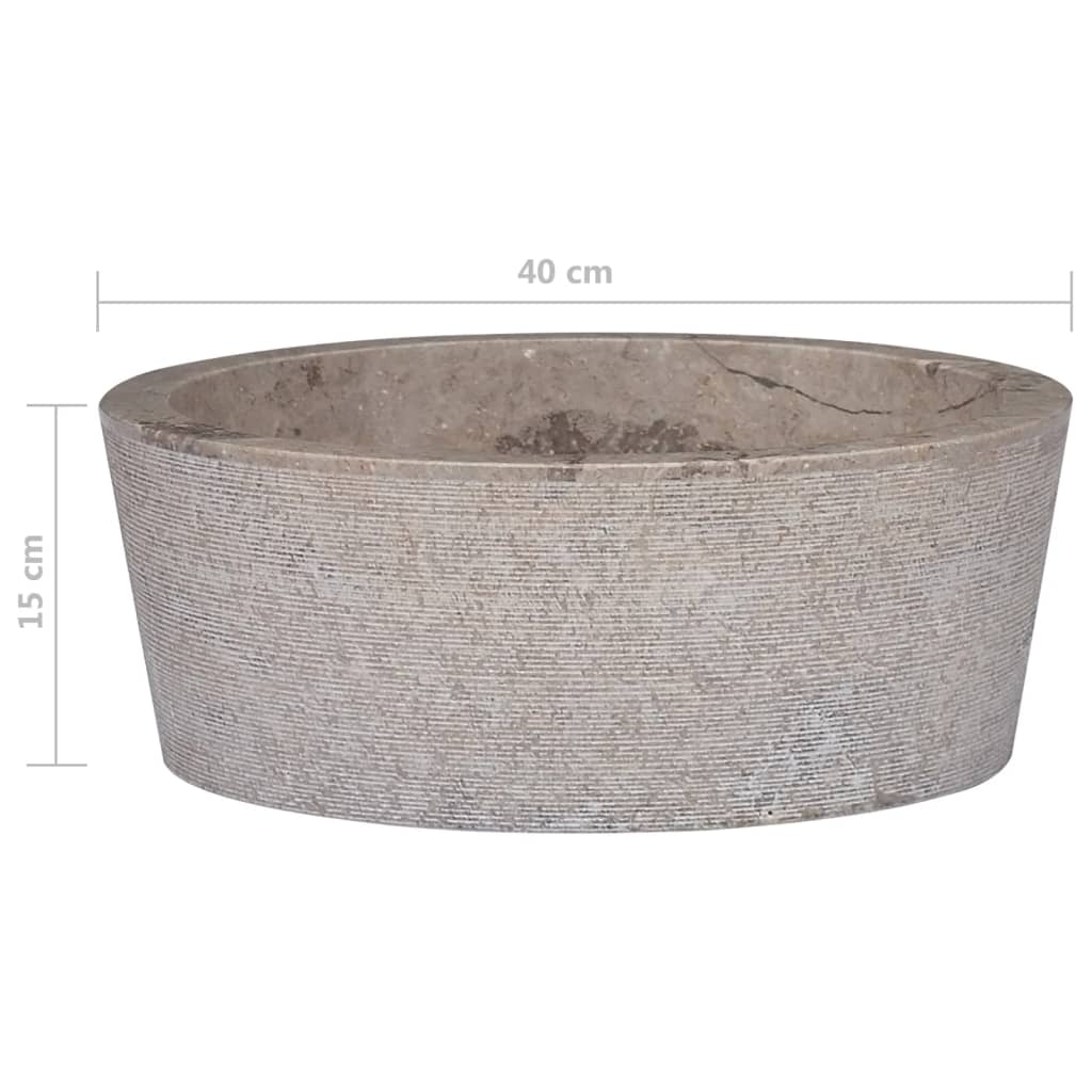 Gootsteen Ø40x15 cm marmer grijs Grijs