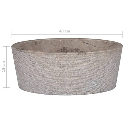 Gootsteen Ø40x15 cm marmer grijs Grijs