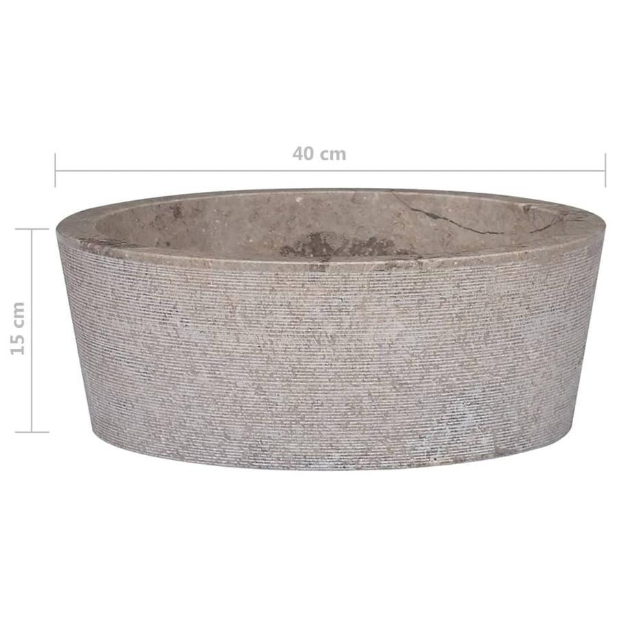 Gootsteen Ø40x15 cm marmer grijs Grijs