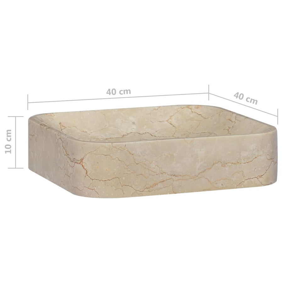 Gootsteen 40X40X10 Cm Marmer Kleurig Crème