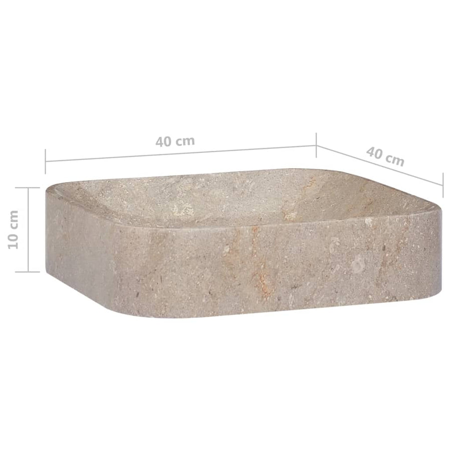 Gootsteen 40x40x10 cm marmer grijs Grijs
