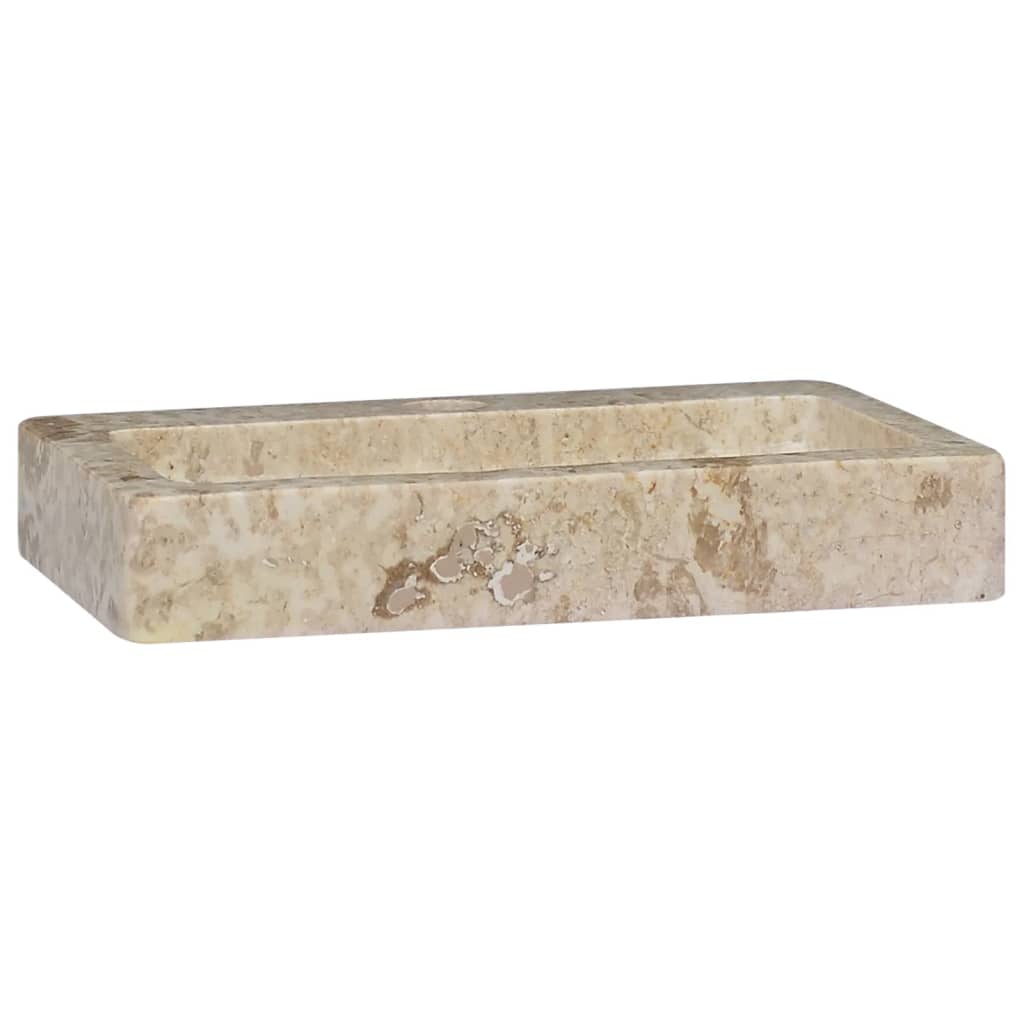 Wastafel Wandgemonteerd 38X24X6,5 Cm Marmer Kleurig Crème
