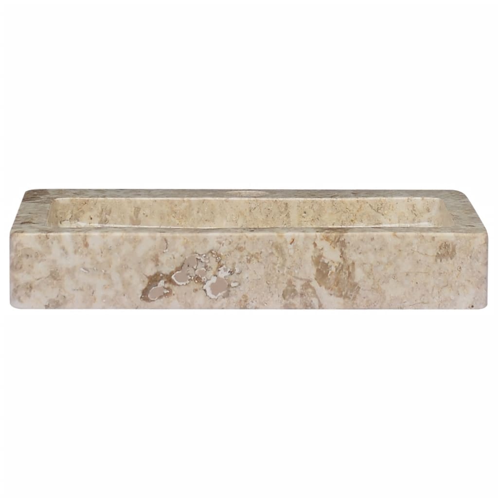 Wastafel Wandgemonteerd 38X24X6,5 Cm Marmer Kleurig Crème
