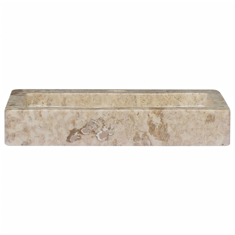 Wastafel Wandgemonteerd 38X24X6,5 Cm Marmer Kleurig Crème