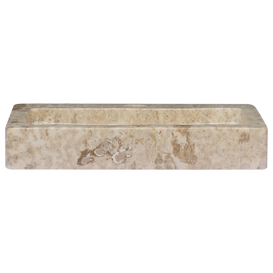 Wastafel Wandgemonteerd 38X24X6,5 Cm Marmer Crèmekleurig