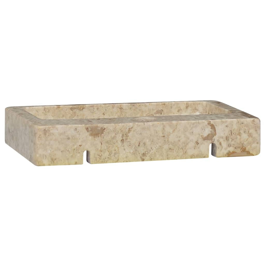 Wastafel Wandgemonteerd 38X24X6,5 Cm Marmer Crèmekleurig