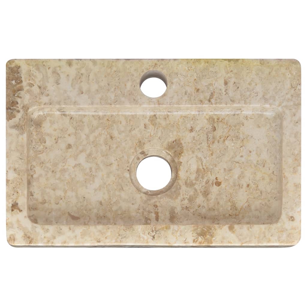 Wastafel Wandgemonteerd 38X24X6,5 Cm Marmer Kleurig Crème