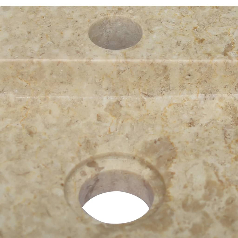 Wastafel Wandgemonteerd 38X24X6,5 Cm Marmer Crèmekleurig