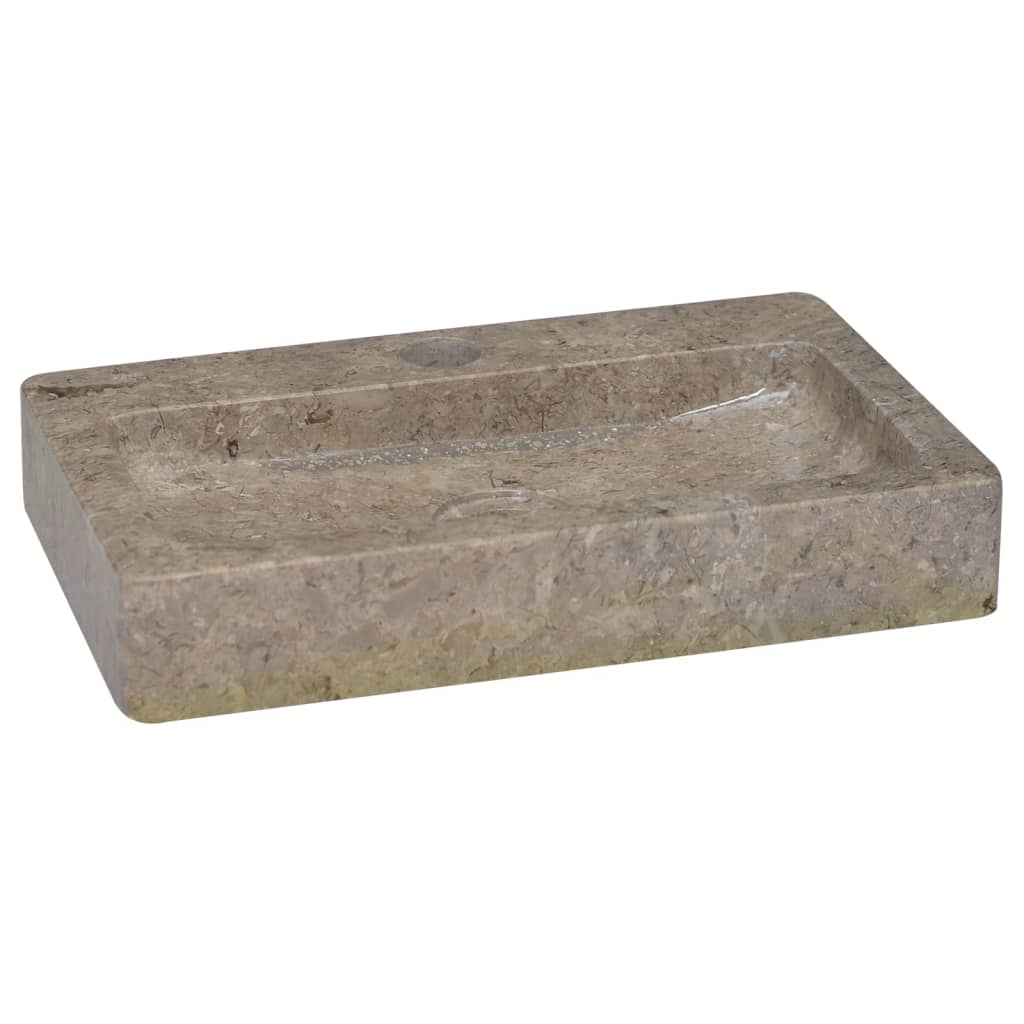 Wastafel wandgemonteerd 38x24x6,5 cm marmer grijs Grijs