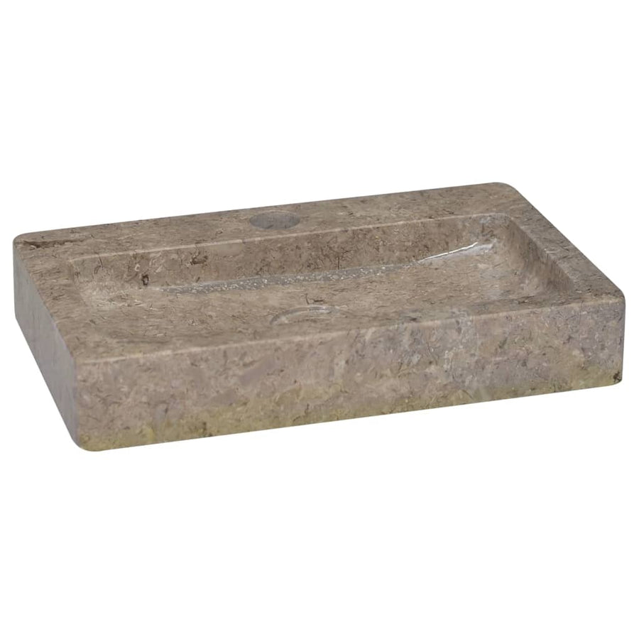 Wastafel Wandgemonteerd 38X24X6,5 Cm Marmer Crèmekleurig