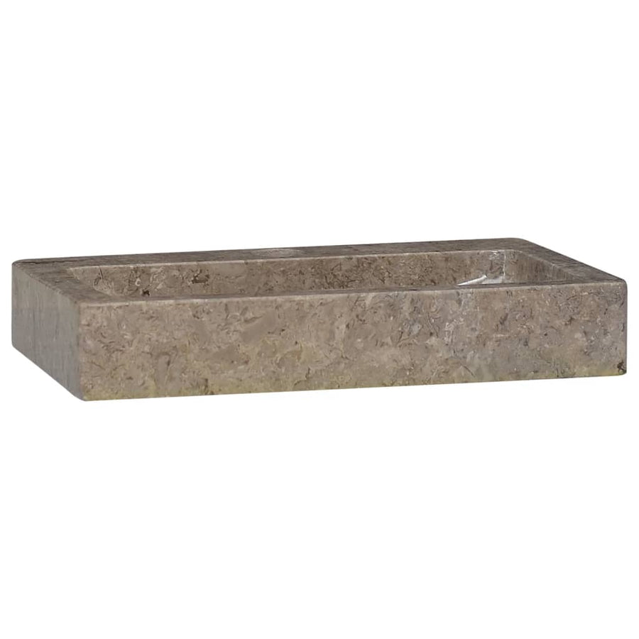 Wastafel wandgemonteerd 38x24x6,5 cm marmer grijs Grijs