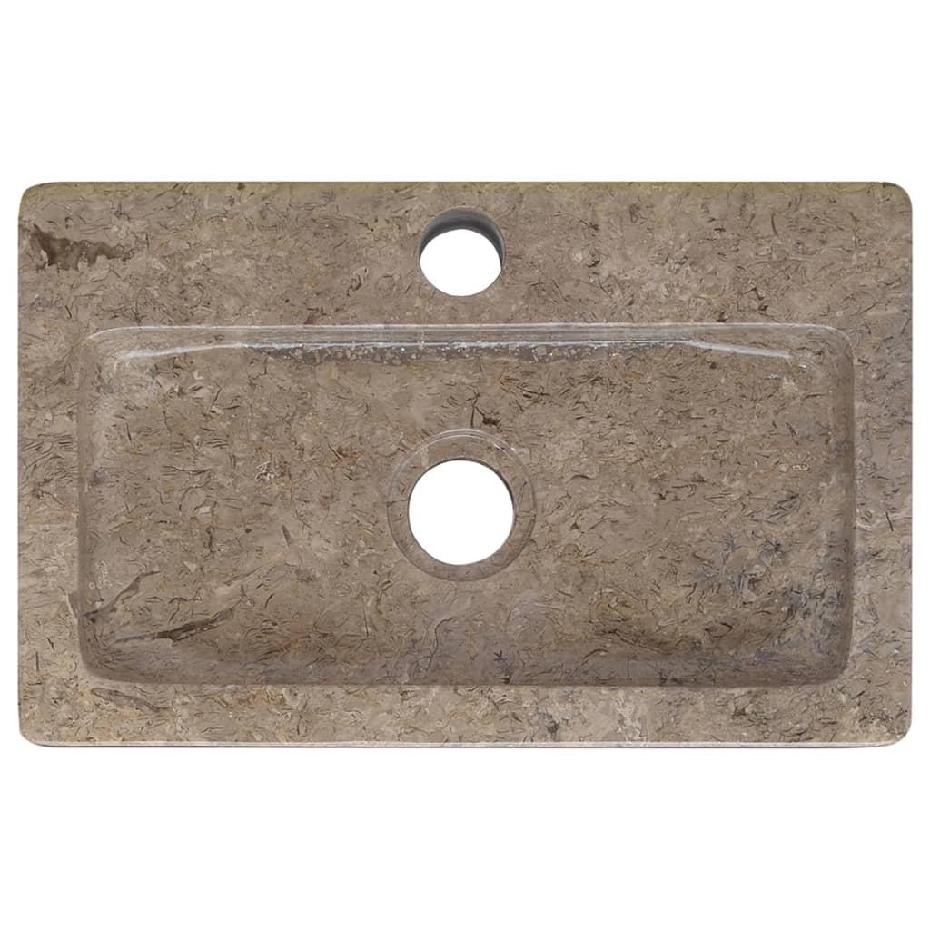 Wastafel wandgemonteerd 38x24x6,5 cm marmer grijs Grijs