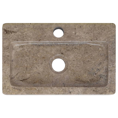 Wastafel wandgemonteerd 38x24x6,5 cm marmer grijs Grijs