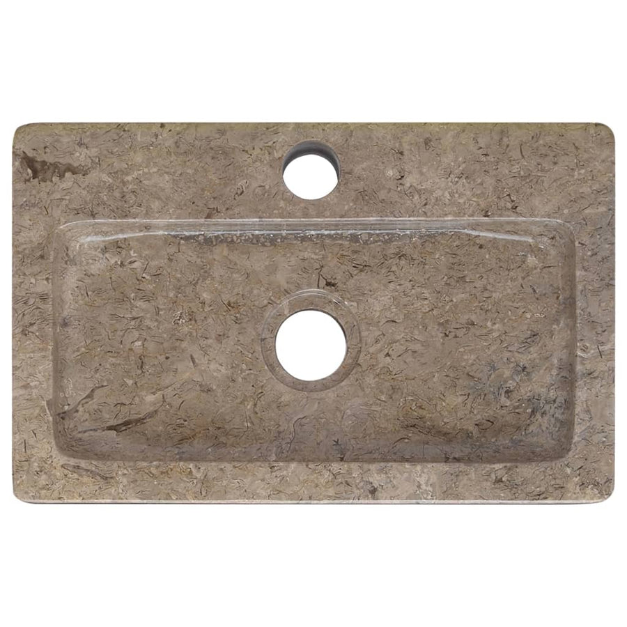 Wastafel wandgemonteerd 38x24x6,5 cm marmer grijs Grijs