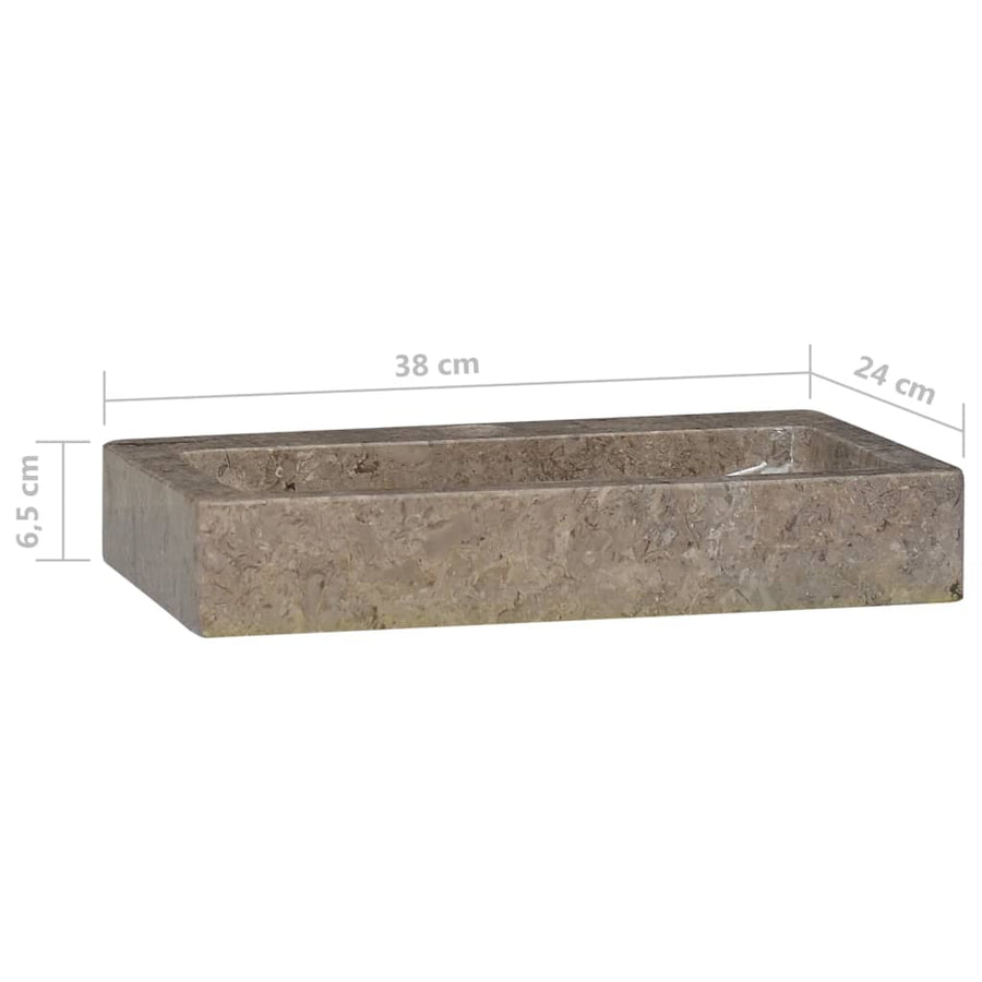 Wastafel wandgemonteerd 38x24x6,5 cm marmer grijs Grijs
