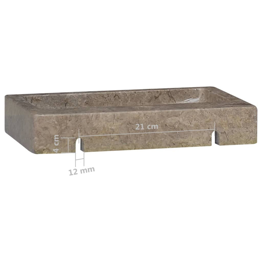 Wastafel wandgemonteerd 38x24x6,5 cm marmer grijs Grijs