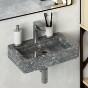 Wastafel 38x24x6,5 cm marmer grijs wandgemonteerd