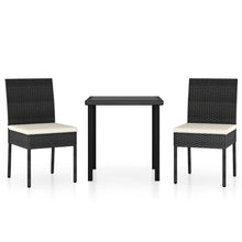 -Delige Tuinset Poly Rattan 3 Zwart