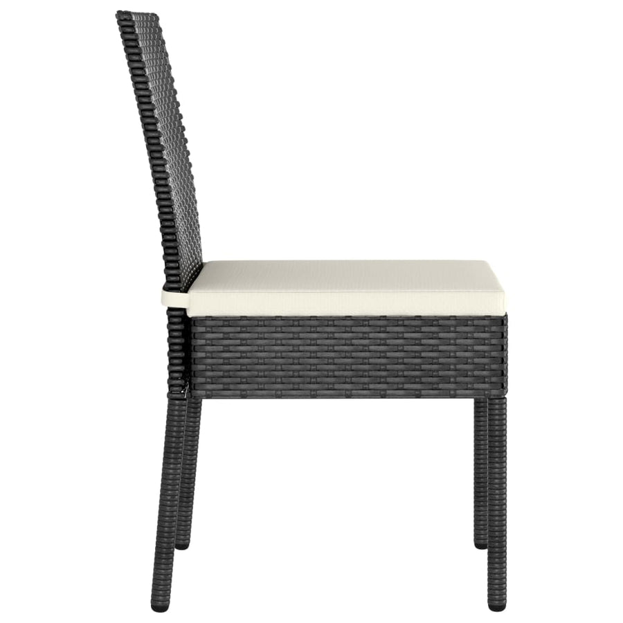 -Delige Tuinset Poly Rattan 3 Zwart