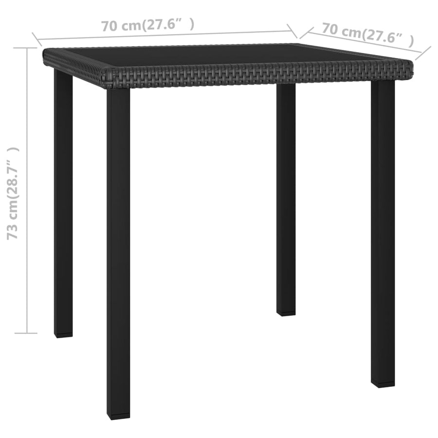 -Delige Tuinset Poly Rattan 3 Zwart