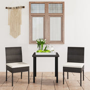 Tuinset 3-delig poly rattan zwart