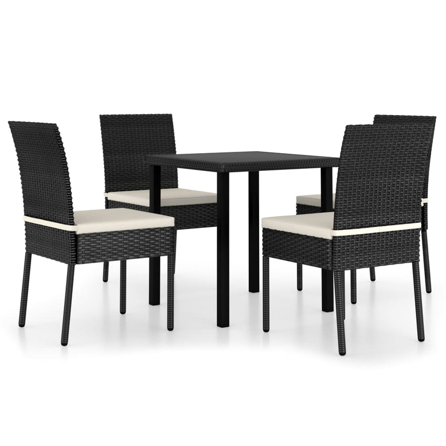 -Delige Tuinset Poly Rattan 5 Zwart