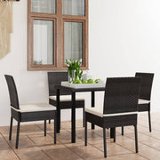 Tuinset poly rattan 5-delig zwart