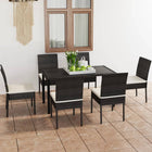 -Delige Tuinset Poly Rattan 7 Zwart