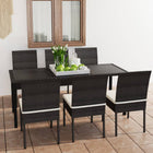 -Delige Tuinset Poly Rattan 7 Zwart