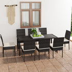 -Delige Tuinset Poly Rattan 9 Zwart