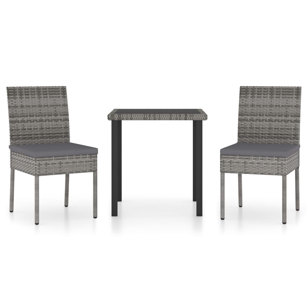-Delige Tuinset Poly Rattan 3 Grijs