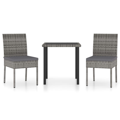 -Delige Tuinset Poly Rattan 3 Grijs