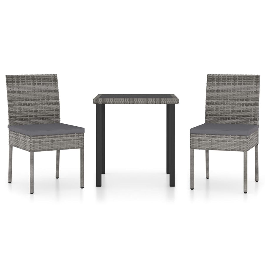 -Delige Tuinset Poly Rattan 3 Grijs