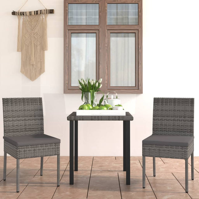 -Delige Tuinset Poly Rattan 3 Grijs