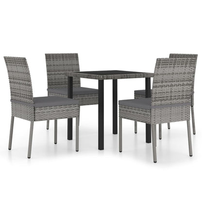 -Delige Tuinset Poly Rattan 5 Grijs