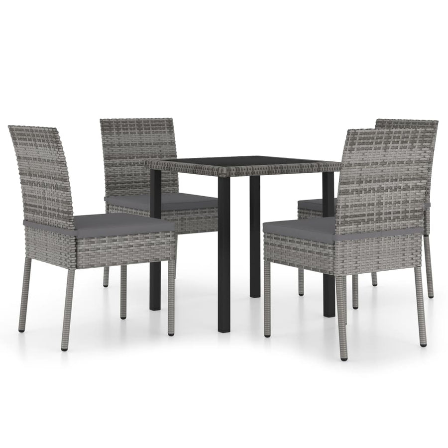 -Delige Tuinset Poly Rattan 5 Grijs