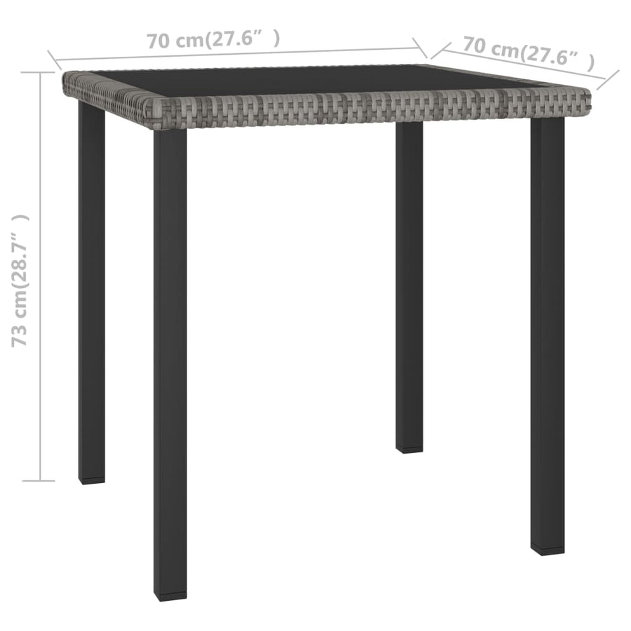 -Delige Tuinset Poly Rattan 5 Grijs