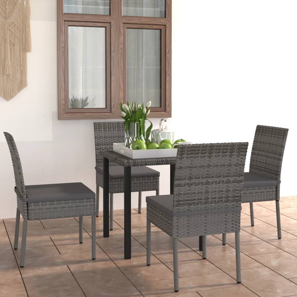 -Delige Tuinset Poly Rattan 5 Grijs