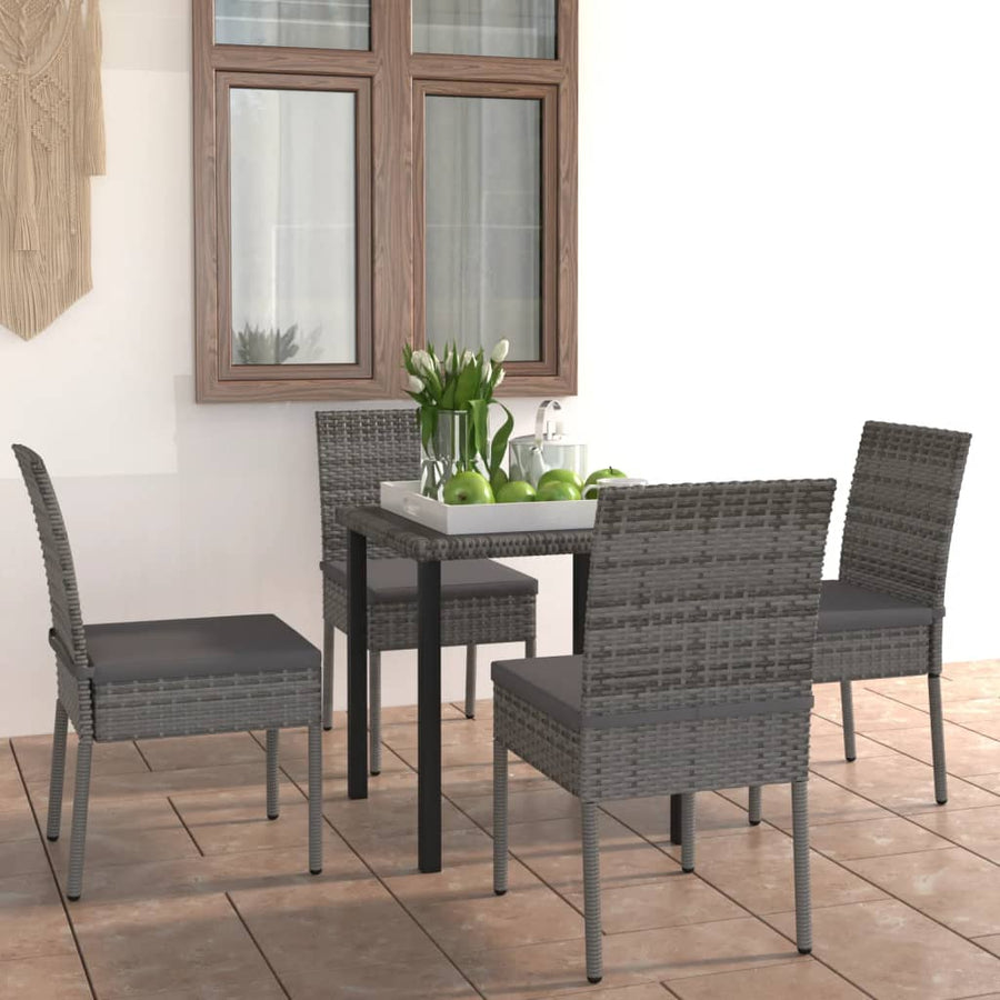 -Delige Tuinset Poly Rattan 5 Grijs