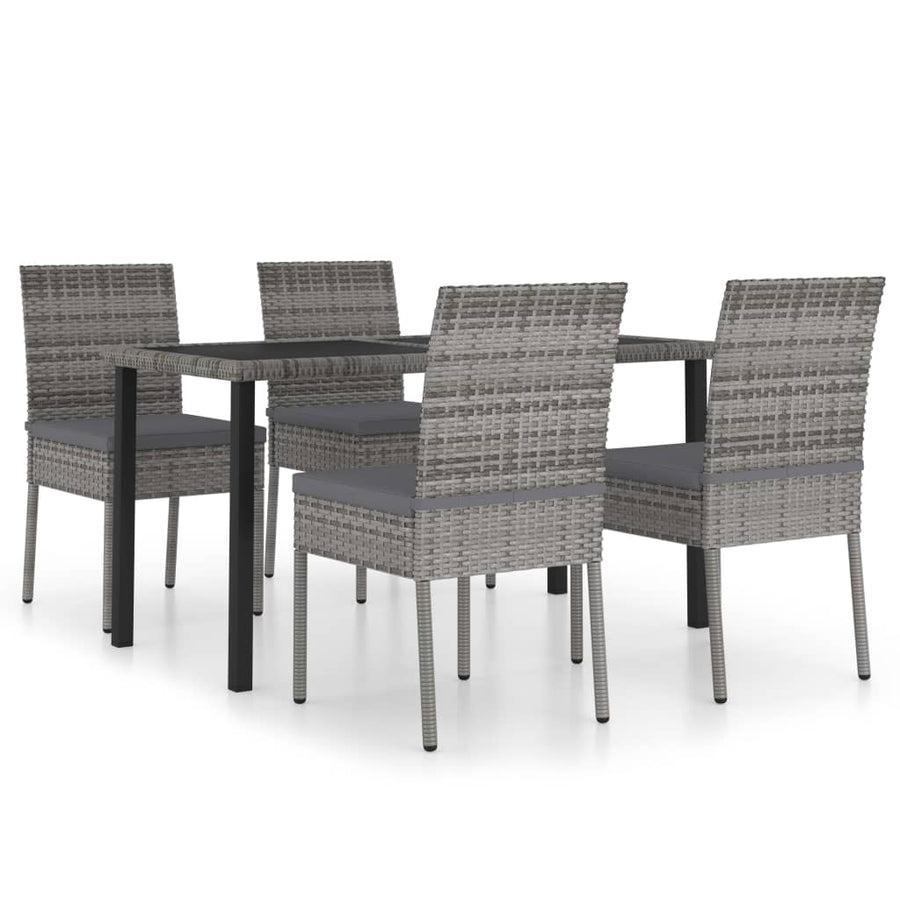 -Delige Tuinset Poly Rattan 5 Grijs