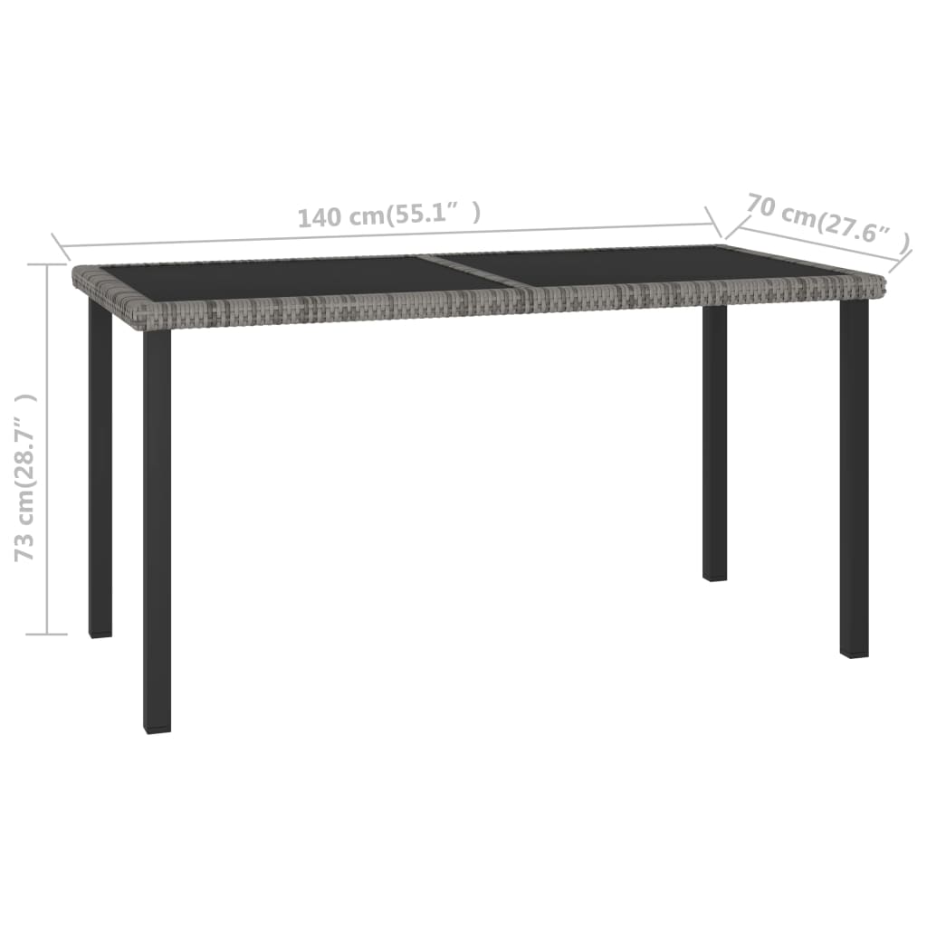 -Delige Tuinset Poly Rattan 5 Grijs