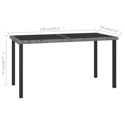 -Delige Tuinset Poly Rattan 5 Grijs
