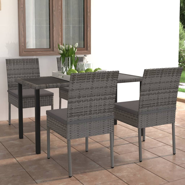 -Delige Tuinset Poly Rattan 5 Grijs