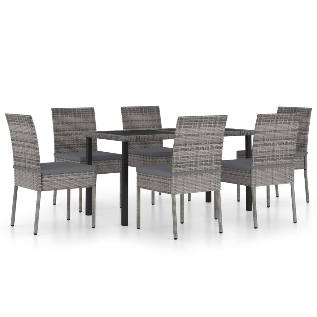 -Delige Tuinset Poly Rattan 7 Grijs