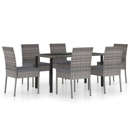 -Delige Tuinset Poly Rattan 7 Grijs